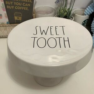 Rae Dunn ceramic dessert / cake stand “sweet tooth”